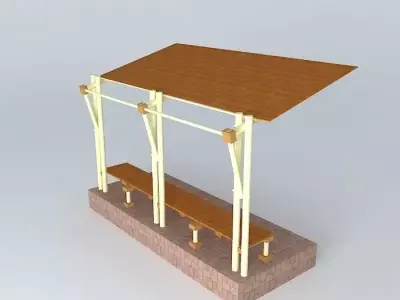Bus shelter 3D model