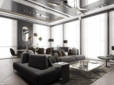  Luxury Living and Dining Room 