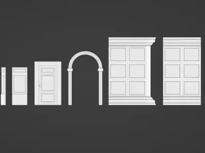 Old Mansion Modular Interior Low-poly 3D model