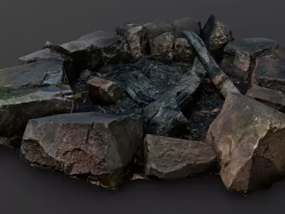 Fire Pit 3D Model Low-poly 3D model