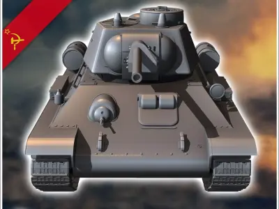 T-34-76 M1943 - Soviet army WW2 Second World East front Ostfront 3D print model