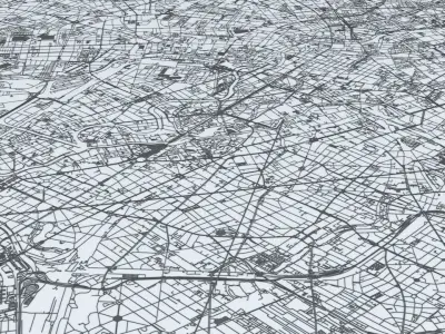Berlin Road Network and Streets 3D model