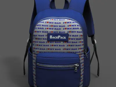 Backpack Camping bag baggage Color 3d low poly  Low-poly 3D model