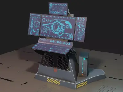 Science Fiction Computer Console Low-poly 3D model