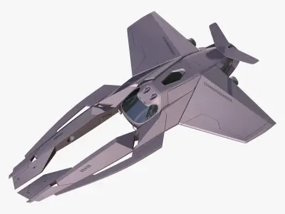 SciFi Starship Interceptor VX M1 3D model