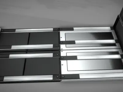 Futuristic Stairs Collection Silver and Basic Version Low-poly 3D model