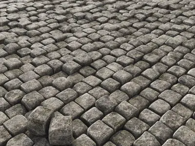 Paving old stone granite 3D model