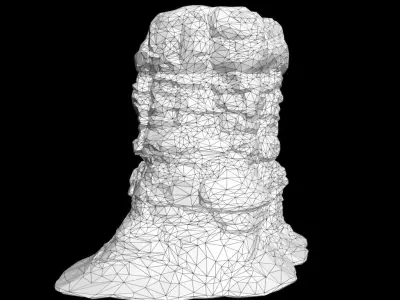 Low poly Sandstone Canyon Cliff 210903 Low-poly 3D model