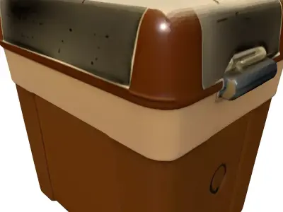 Retrofuturistic Industrial Storage Container Low-poly 3D model