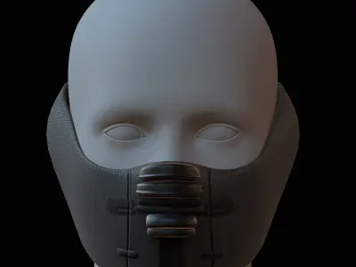 Gas mask helmet 3d model scifi Low-poly  Low-poly 3D model