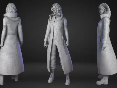 CyberPunk Girl  Low-poly 3D model