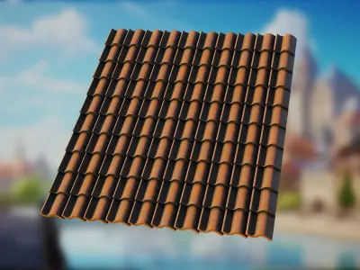 Blender 4 Roof Tiles Procedural Geometry Node 3D model