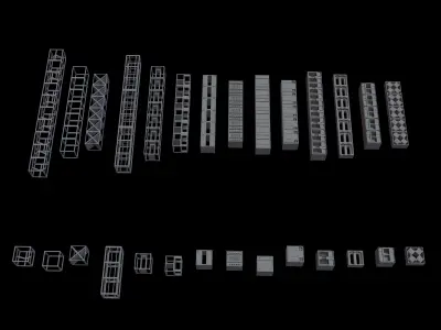 METAL STRIP Kitbash Low-poly 3D model