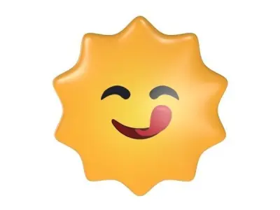 Sun Emoji V1 Low-poly 3D model