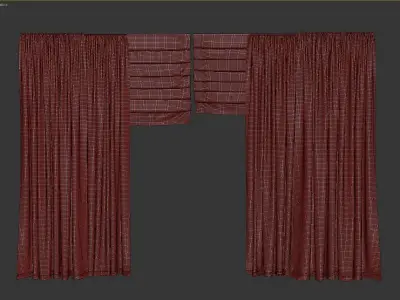 Curtains  Set in a modern style 01  3D model