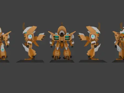 Super Mecha 2 - Gorean of Code Name F41VDI Low-poly 3D model