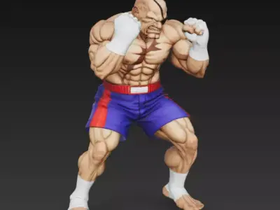 Sagat from Street Fighter 3D print model
