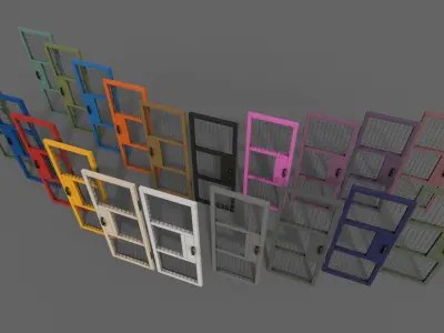 PBR Metal Door Fance A Low-poly 3D model