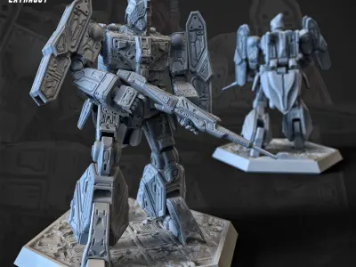 Standing Tank Mech  3D Printable 100mm 3D print model