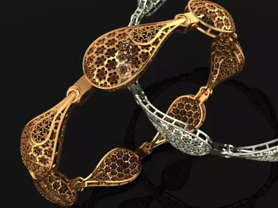1123 Teardrop Lattice Bangle 8gm 3D print model