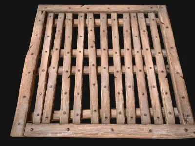 Wooden Floor or Roof Medieval Low-poly 3D model