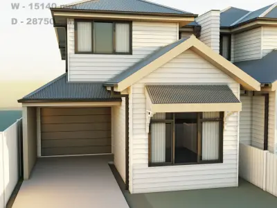 Double story house for backgrounds-no textures 3D model