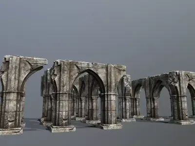 Arch set Low-poly 3D model