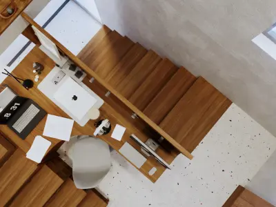 Modern Warm House RoofTop Interior 3D Scenes 3D model