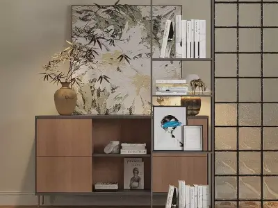modern wabi-sabi style living room 3D model