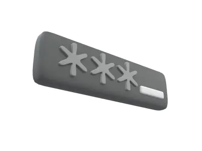 Password Input Icon v1 001 Low-poly 3D model