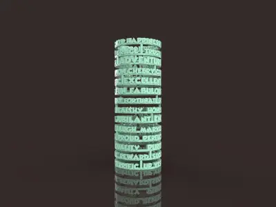 Texty Candle shade 3D print model
