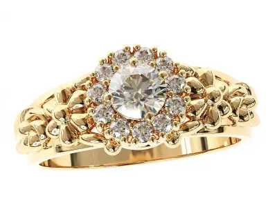 Engagement Fancy Ring 3D print model