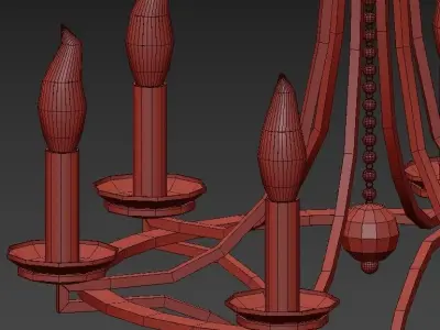 Glendale light chandelier in gold 3D model