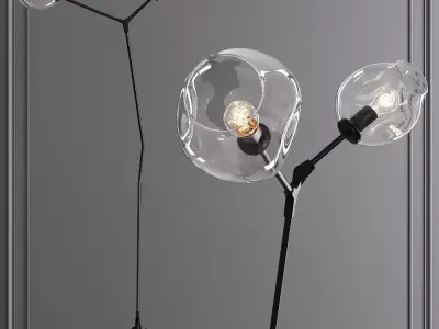 Branching Bubble Floor Light Oil-rubbed Bronze and Clear Glass 3D model