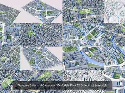 Germany Cities and Cathedrals 3D Models Pack 32 Collection