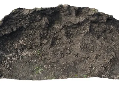 A break in a pile of earth 3D model