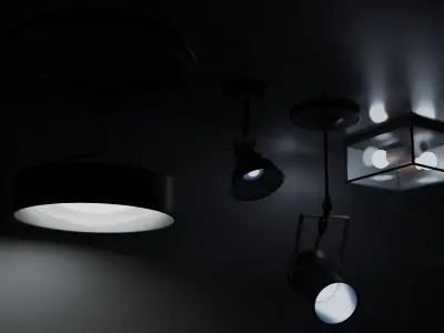 Four modern lamps Free 3D model