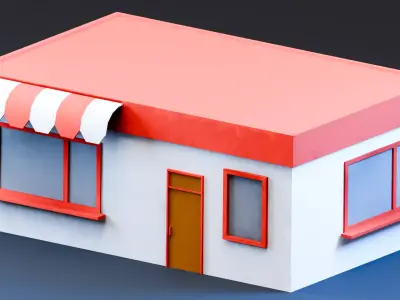 Amusement Park - Building 1 Low-poly 3D model