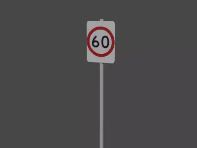 Australia Speed Limit 60kmh Sign Free 3D model