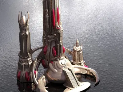 Motu Castle Brightmoon inspired City  3D model