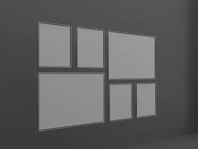 Frame Set of windows Low-poly 3D model
