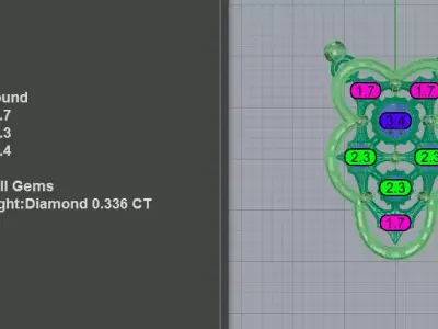 Stunning Floral Diamond Pendant Necklace 3D print model
