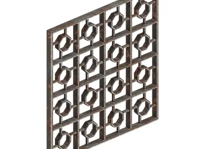 Rusty Astonishing Window Grill 3D model