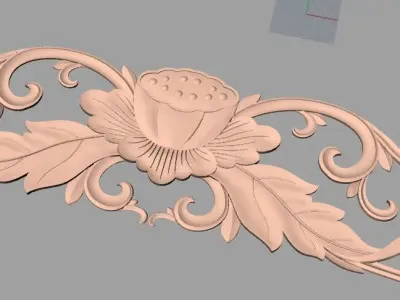 Door decorative flower 3D STL model used for CNC router E011 3D model