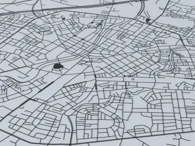 Taoyuan City  Road Network and Streets 3D model