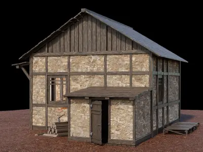 Medieval Village Asset 07 - 4K Textures Game Ready Low-poly 3D model