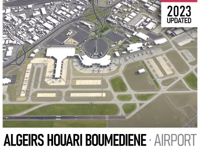 Algiers Airport Low-poly 3D model