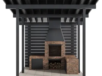 Modern Outdoor Kitchen 04 3D model