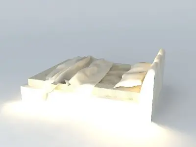bed with light shining Free 3D model