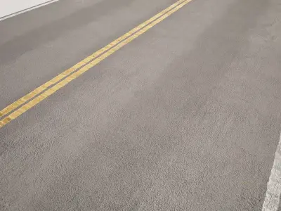 Modular Rural Road Model for Splines Low-poly 3D model